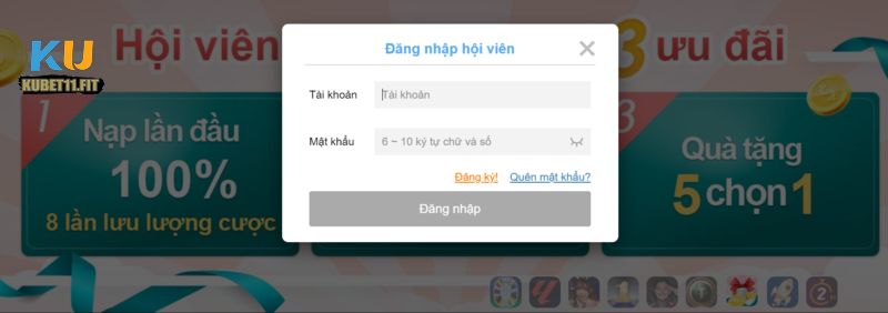 Quy trình đăng nhập trong tích tắc tại Kubet11