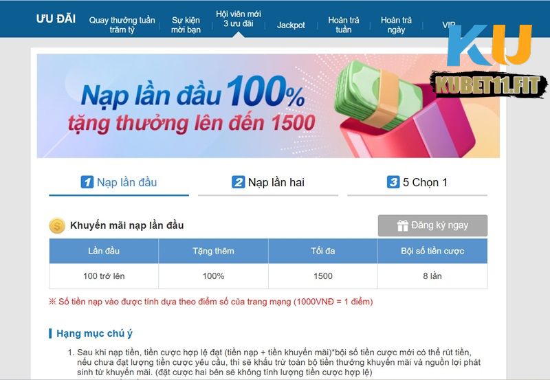 Kubet11 và 3 ưu đãi cho hội viên 