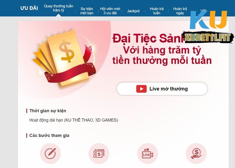 Quay thưởng tuần lên đến hàng trăm tỷ từ Kubet11